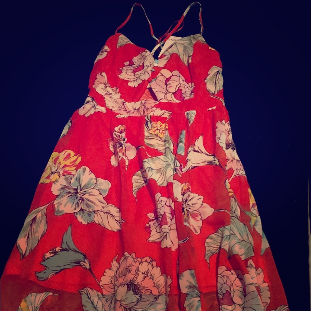 Floral shear Maxi-dress